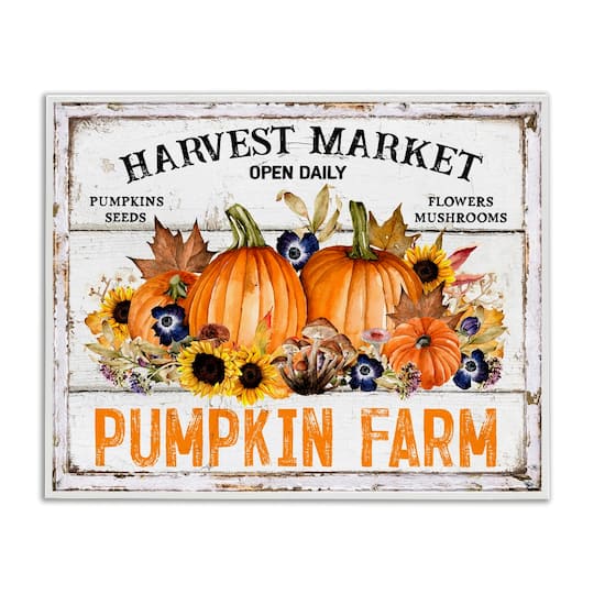 Stupell Industries Pumpkin Farm with Sunflowers Framed Giclee Art
